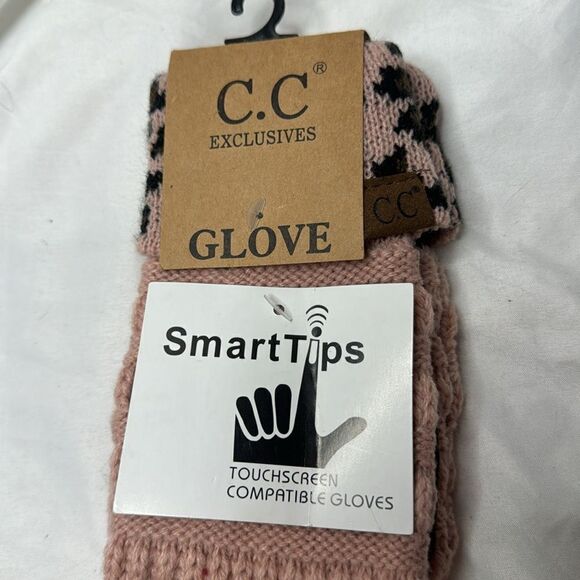 C.C. Exclusives Pink Leather Leopard Print Gloves With SmartTips. NWT. - Picture 2 of 6